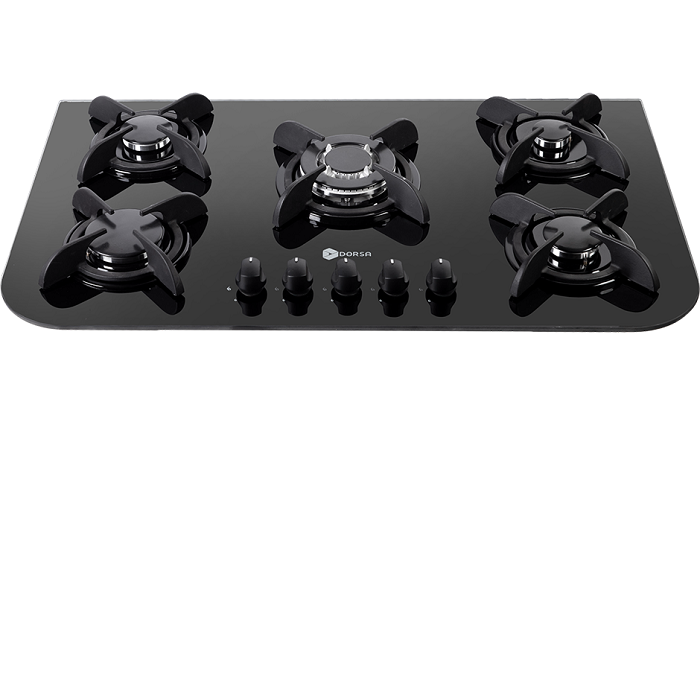 اجاق گاز درسا مدل ثمین شیشه ای مشکی - کد 2108-5m